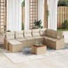 Ensemble de canapé de jardin avec coussin 8 pcs Gris polyrotin 503004503004