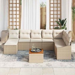 Ensemble de canapé de jardin avec coussin 8 pcs Gris polyrotin 503004503004
