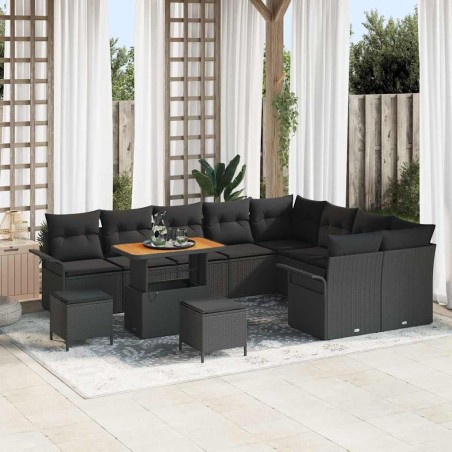 Ensemble de canapé de jardin 12 pcs Gris Poly Rattan 503008503008
