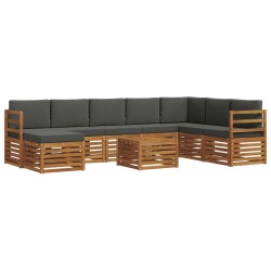 Ensemble de canapé de jardin avec coussin 8 pcs Noir et Crème 503103503103