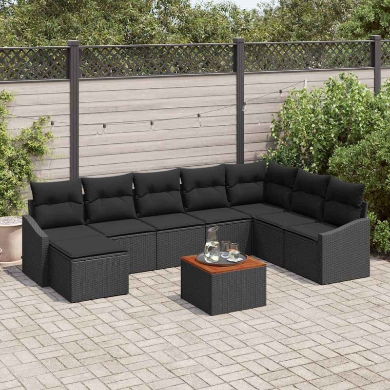 Ensemble de canapé de jardin avec coussin 9 pcs Gris 503151503151