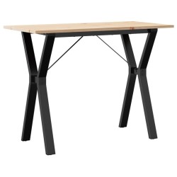 Table à manger cadre en Y 100x50x75 cm bois de pin massif acier 507825507825