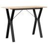 Table à manger cadre en Y 100x50x75 cm bois de pin massif acier 507825507825