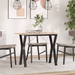 Table à manger cadre en Y 100x50x75 cm bois de pin massif acier 507825507825
