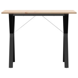 Table à manger cadre en Y 100x50x75 cm bois de pin massif acier 507825507825