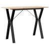 Table à manger cadre en Y 100x50x75 cm bois de pin massif acier 507825507825