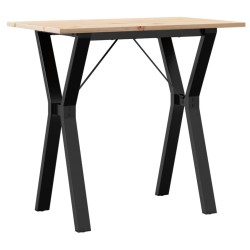 Table à manger cadre en Y 80x50x75 cm bois de pin massif acier 507826507826
