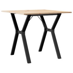 Table à manger cadre en Y 80x80x75 cm bois de pin massif acier 507827507827