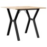 Table à manger cadre en Y 80x80x75 cm bois de pin massif acier 507827507827