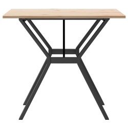 Table à manger cadre en Y 80x80x75 cm bois de pin massif acier 507827507827