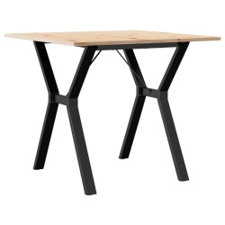 Table à manger cadre en Y 80x80x75 cm bois de pin massif acier 507827507827
