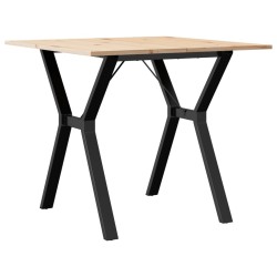 Table à manger cadre en Y 90x90x75 cm bois de pin massif acier 507828507828