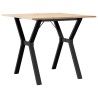 Table à manger cadre en Y 90x90x75 cm bois de pin massif acier 507828507828