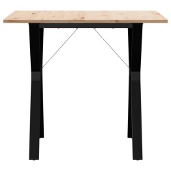 Table à manger cadre en Y 90x90x75 cm bois de pin massif acier 507828507828