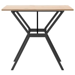 Table à manger cadre en Y 90x90x75 cm bois de pin massif acier 507828507828