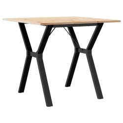 Table à manger cadre en Y 90x90x75 cm bois de pin massif acier 507828507828