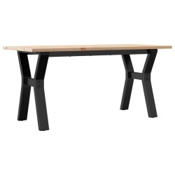 Table basse cadre en Y 100x50x45 cm bois de pin massif et acier 507830507830