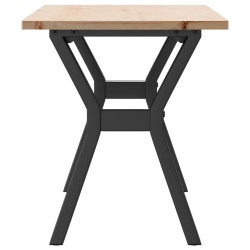 Table basse cadre en Y 110x40x45 cm bois de pin massif et acier 507831507831