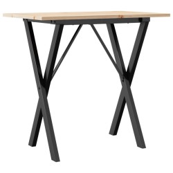Table à manger cadre en X 80x50x75 cm bois de pin massif acier 507833507833