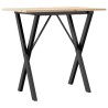 Table à manger cadre en X 80x50x75 cm bois de pin massif acier 507833507833