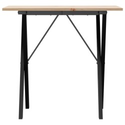 Table à manger cadre en X 80x50x75 cm bois de pin massif acier 507833507833