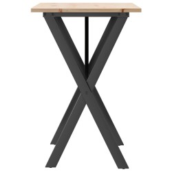 Table à manger cadre en X 80x50x75 cm bois de pin massif acier 507833507833