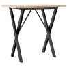 Table à manger cadre en X 80x50x75 cm bois de pin massif acier 507833507833