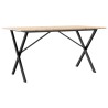 Table à manger cadre en X 140x80x75 cm bois de pin massif acier 507834507834