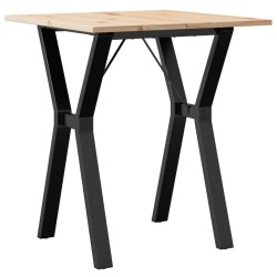 Table à manger cadre en Y 60x60x75 cm bois de pin massif acier 507836507836