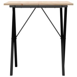 Table à manger cadre en X 70x70x75 cm bois de pin massif acier 507837507837
