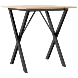 Table à manger cadre en X 70x70x75 cm bois de pin massif acier 507837507837