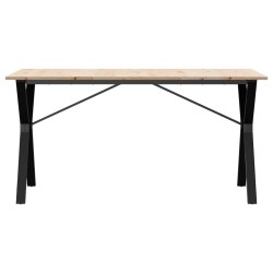 Table à manger cadre en Y 140x80x75 cm bois de pin massif acier 507838507838