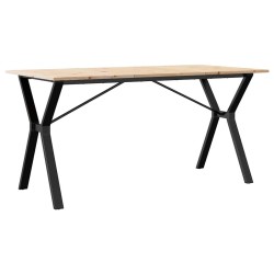 Table à manger cadre en Y 140x80x75 cm bois de pin massif acier 507838507838