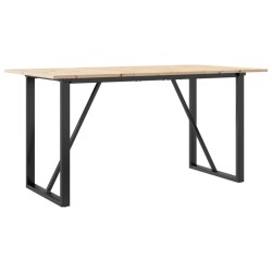 Table à manger cadre en O 160x80x75 cm bois de pin massif acier 507839507839