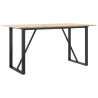 Table à manger cadre en O 160x80x75 cm bois de pin massif acier 507839507839