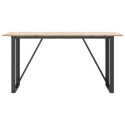 Table à manger cadre en O 160x80x75 cm bois de pin massif acier 507839507839