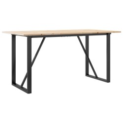 Table à manger cadre en O 160x80x75 cm bois de pin massif acier 507839507839