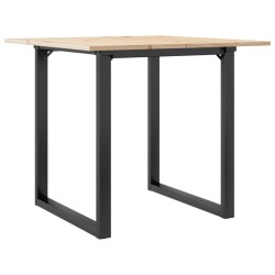 Table à manger cadre en O 80x80x75 cm bois de pin massif acier 507843507843