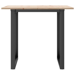 Table à manger cadre en O 80x80x75 cm bois de pin massif acier 507843507843
