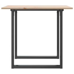 Table à manger cadre en O 80x80x75 cm bois de pin massif acier 507843507843