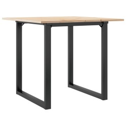 Table à manger cadre en O 80x80x75 cm bois de pin massif acier 507843507843