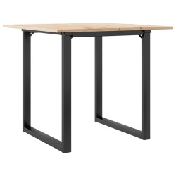 Table à manger cadre en O 90x90x75 cm bois de pin massif acier 507844507844