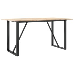 Table à manger cadre en O 140x80x75 cm bois de pin massif acier 507845507845