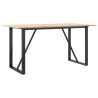 Table à manger cadre en O 140x80x75 cm bois de pin massif acier 507845507845