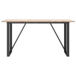 Table à manger cadre en O 140x80x75 cm bois de pin massif acier 507845507845