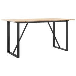 Table à manger cadre en O 140x80x75 cm bois de pin massif acier 507845507845