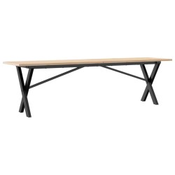 Table basse cadre en X 160x40x45 cm bois de pin massif et acier 507846507846