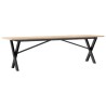 Table basse cadre en X 160x40x45 cm bois de pin massif et acier 507846507846