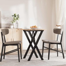 Table à manger cadre en X 50x50x75 cm bois de pin massif acier 507847507847