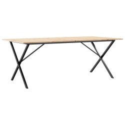 Table à manger cadre en X 200x100x75cm bois de pin massif acier 507848507848